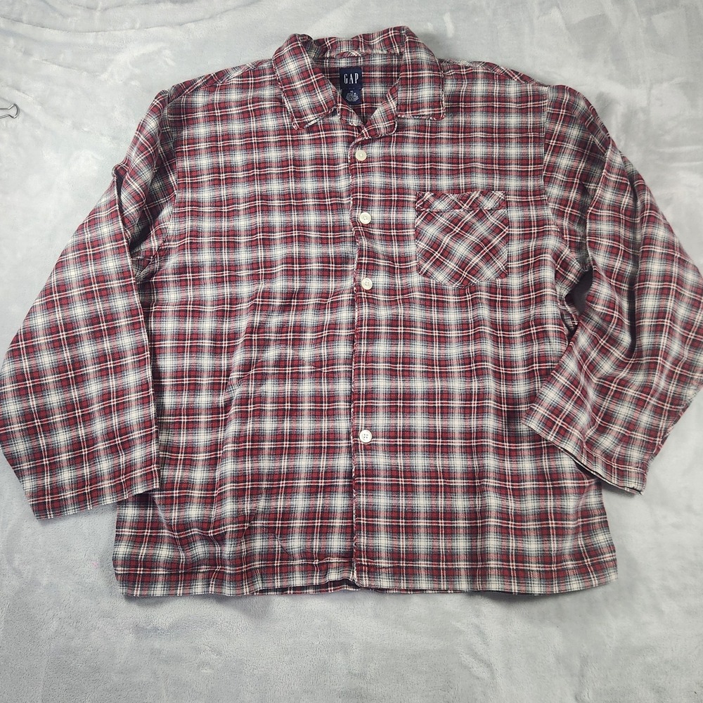 Gap Mens XL Red Plaid Flannel Long Sleeve Button Down Vintage Grunge 90s Y2K